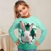 Детская милая футболка с 3D цифровой печатью с кроликом, модный тренд для девочек, с круглым вырезом и длинными рукавами