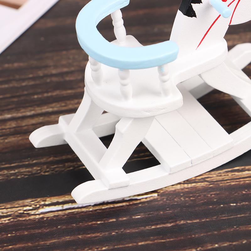 1:12 Миниатюрный кукольный домик Деревянное кресло-качалка Лошадка Мебель для детской комнаты