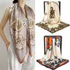 Chinese Style Satin 90Cm Large Square Scarf, Simple Simulation Silk Scarf, Scarf Shawl Small Scarf