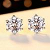 D Color 0.5/1ct  Moissanite VVS1 Diamond 925 Sterling Silver Classic Stud Earrings Women Sparkling Wedding GRA Jewelry