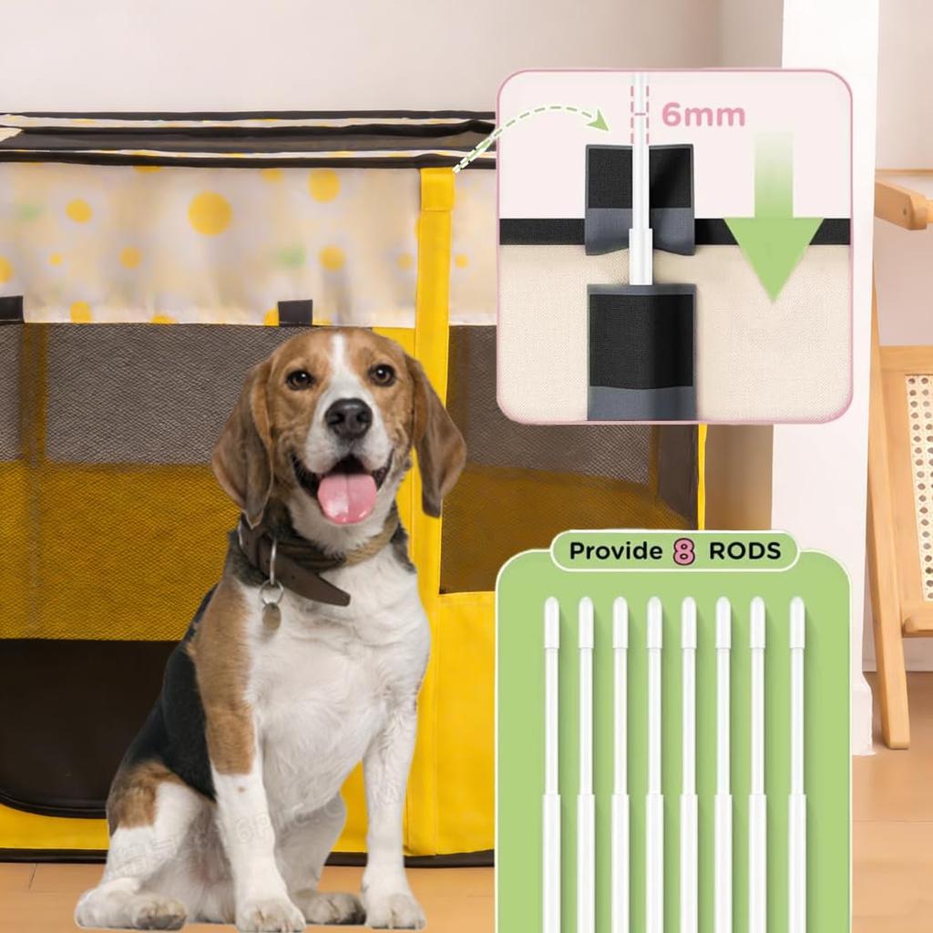 Floving Rectangular Pet Folding Dog Indoor Dog Foldable Pet Pet Easy Cat Cat Birthing Dog Mesh Travel with Carrier Bag Playpen, Playpen, Playpen,