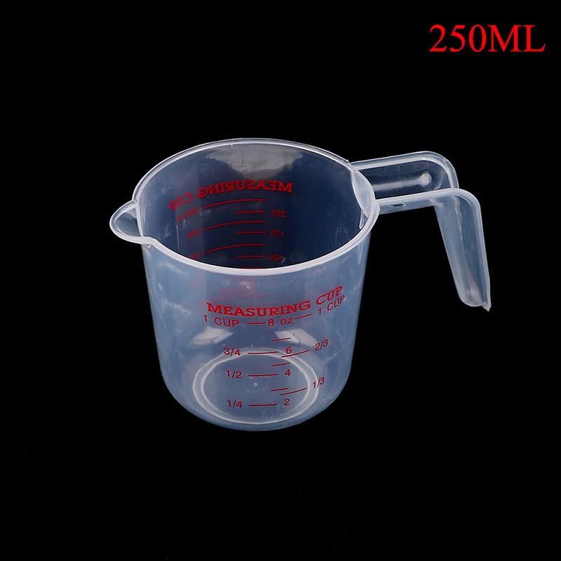 Plastic Clear Measuring Cup Mesure Dish 250/500/1000Ml Liquid Scale Plastic