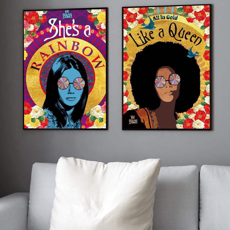 Винтажные плакаты и принты Rolling Stones, звезда рок-музыки, холст, картина, настенные художественные картины для гостиной, домашний декор, без рамки