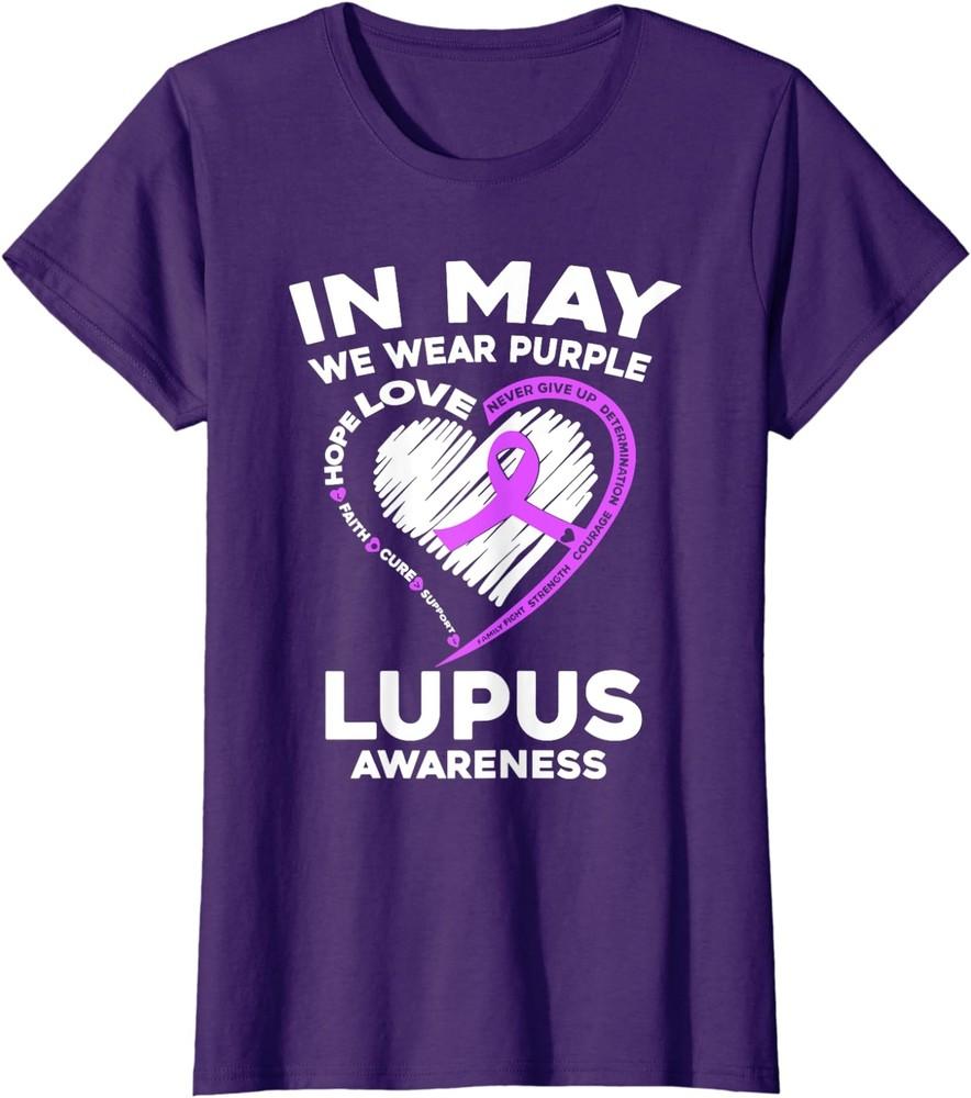 Wear Purple For Lupus Systemic Lupus Erythematosus Ladies' Crewneck T-Shirt