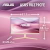 Asus Monitor Eye Care Rose Clay Pink 27 Inches Full HD X IPS 100Hz USB Charging Blue Light Reduction Height Adjustment VESA Compatible VU279CFE-P / /