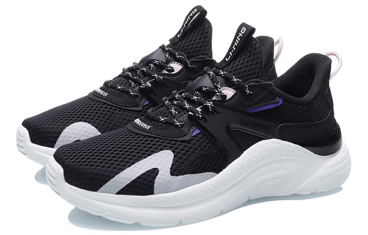 Li Ning Liuyun Lightweight Slip Resistant, Abrasion Resistant, Lightweight Low top Running Shoes Women's Black White AGLR036-1