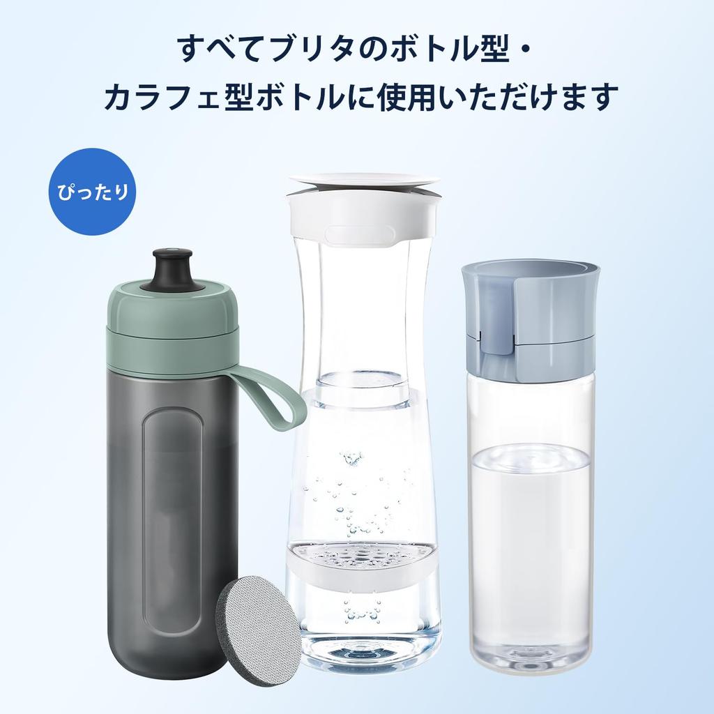 Совместимо с фильтрами для воды Brita MicroDisc, Сменные картриджи для бутылок с фильтром MicroDisc и стеклянных кувшинов (Упаковка из 6 шт.)