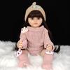 55 см 22 дюйма Реалистичная кукла-младенец Reborn Girl Мягкая силиконовая кукла с длинными каштановыми волосами Реалистичная принцесса Малышка Bebe Подарок на день рождения