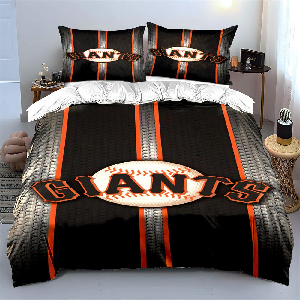 "Baseball Theme with Giants Logo Design" Print Bedding Set Duvet Cover Pillowcases (1* Duvet Cover 2* Pillowcases Do Not Include Comforter)