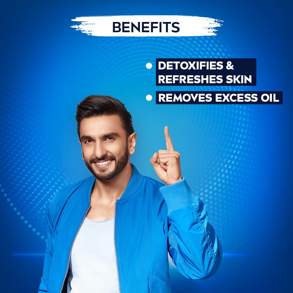 NIVEA MEN Гель для умывания 3 в 1 с углем | Натуральный уголь, Глютатион, AHA и Витамин C | Помогает уменьшить проявления загара | Удаляет излишки жира и Mi