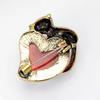 Lovely Animal Heart Enamel Brooch Cartoon Corsage Pin Fashion Decoration for Puss Lovers Gift Alloy Jewelry
