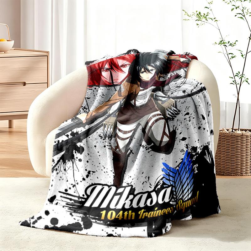 Attack on Titan blanket Flannel Blanket Soft Cozy Plush Throw for Sofa Bed Lightweight Home Decor