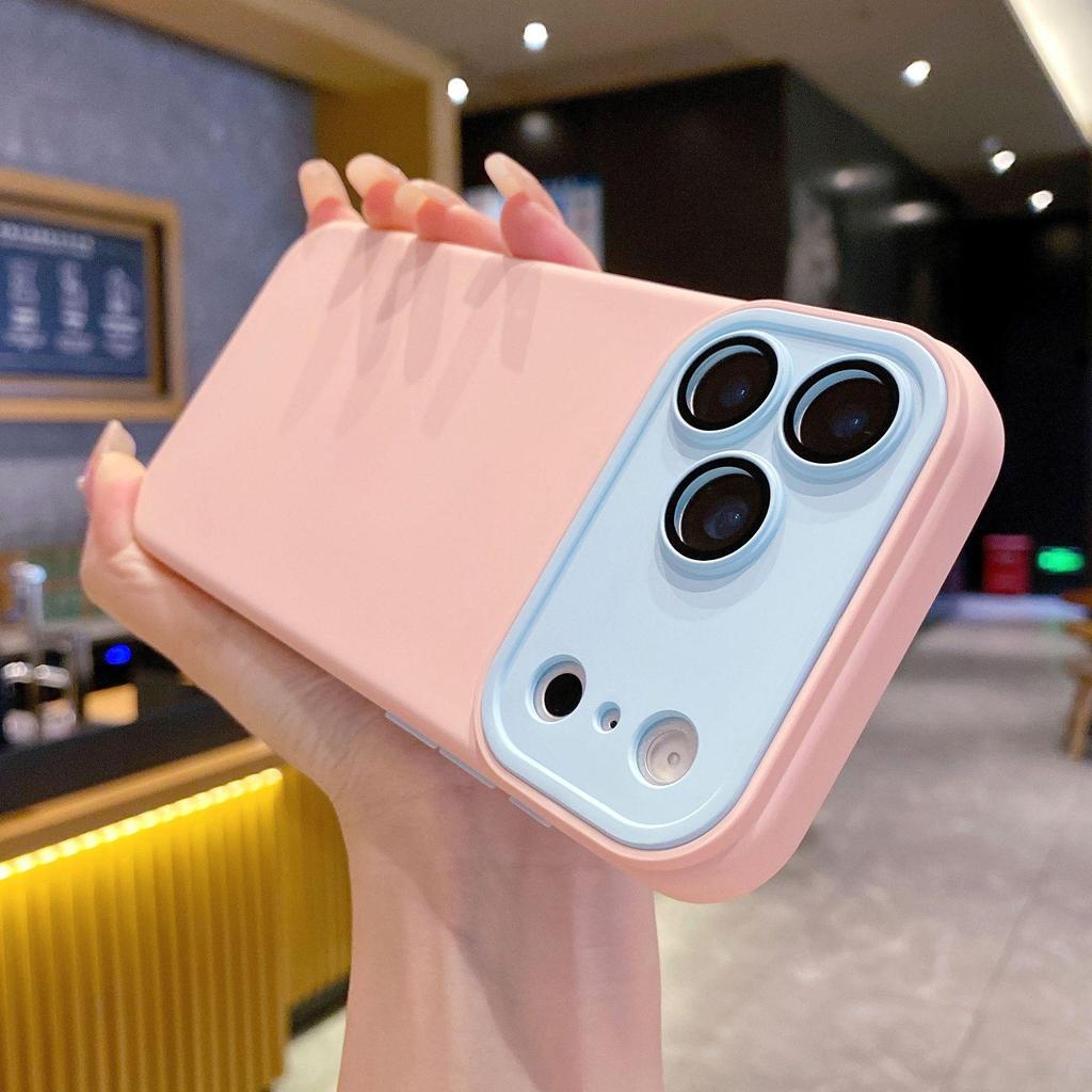 Чехол Dopamine Color Block для iPhone 17 с жидким покрытием - Полное покрытие для Apple 16 Pro Max