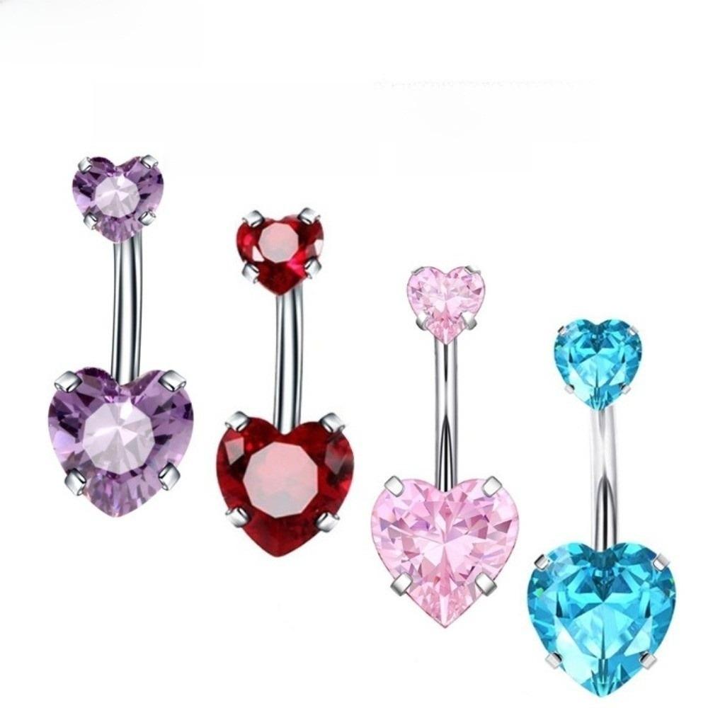 Internal Thread Belly Piercing Heart Body Jewelry Sexy Belly Button Rings Women