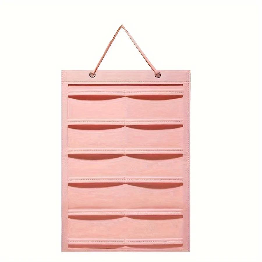 Стильная настенная витрина и место для хранения ювелирных изделий с тканевым органайзером для аксессуаров для волос и многого другого, идеально подходит для небольших помещений