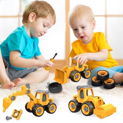 Нетоксичный набор игрушечных строительных машин DIY Набор инженерных грузовиков Мини-экскаватор без батареек Подарок на день рождения и детский душ для детей Ребенок