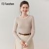 Fanzhen Women's Slim-Fit Cashmere Blend Round Neck Sweater