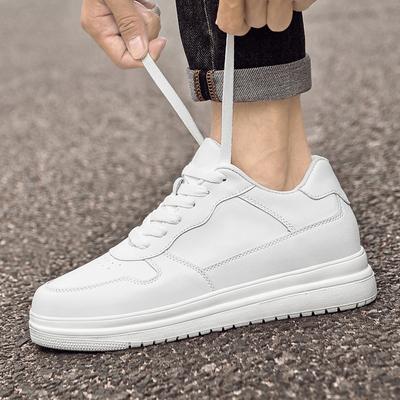 Невидимое увеличение внутреннего роста на 8 см, туфли на платформе, белые туфли, туфли-маффины, низкий верх, поверхность из коровьей кожи, спортивная обувь, повседневная обувь