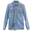 REMI RELIEF сделано в Японии Клепки Длинный рукав Потертый деним Западная рубашка Женская Б/У