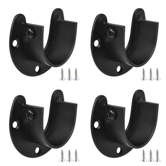 1/4/8 шт. Держатели для гардеробной штанги из нержавеющей стали, высокая грузоподъемность, простая установка, сверхпрочные металлические держатели для штанги, кронштейны для поддержки шторной штанги