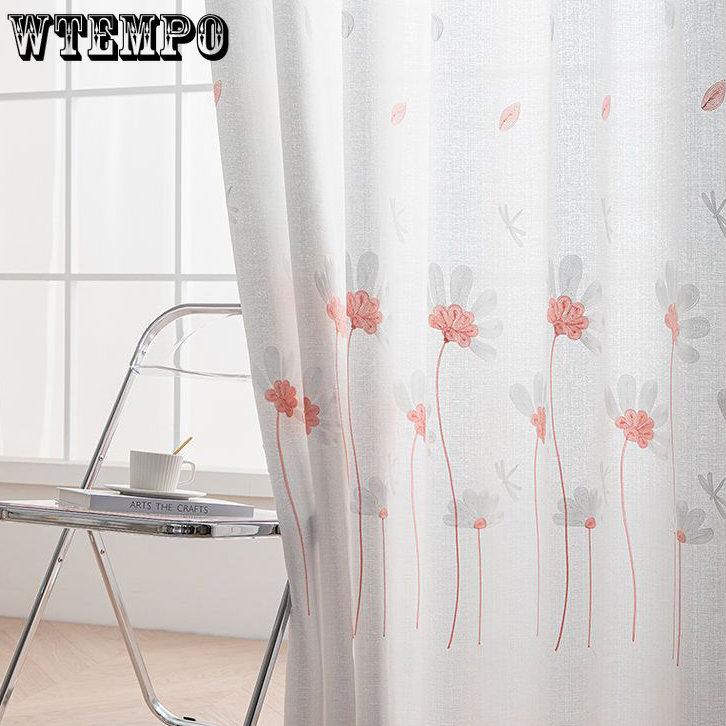 WTEMPO 2 шт. полузатеняющие оконные ширмы для гостиной, спальни, балкона, готовые шторы, дешевые солнцезащитные утолщенные белые марлевые шторы