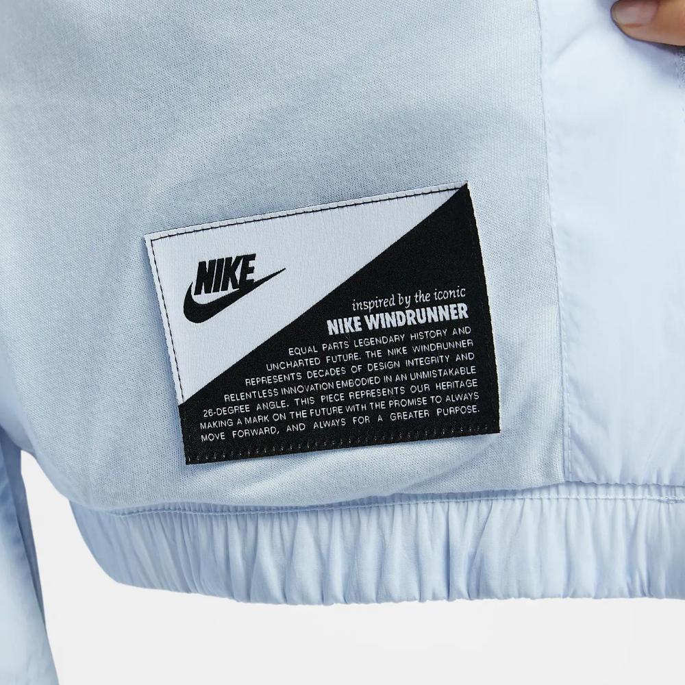 Nike Куртка женская спортивная повседневная удобная с воротником-стойкой и длинными рукавами, синяя FV6305-423