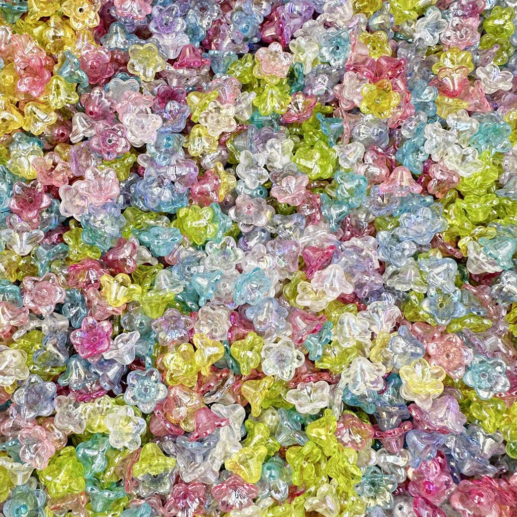 50 шт./пакет 12*6,8 мм свободные бусины DIY бусины шапки ожерелье из бисера браслет изготовление ювелирных изделий цветок ипомея акрил