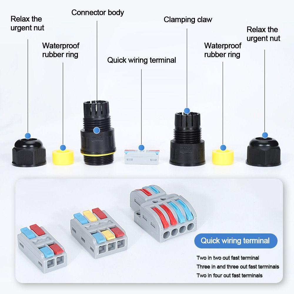 Водонепроницаемый быстрый проводной соединитель IP68 Прямая электрическая клеммная колодка Кабельный соединитель Уличный