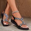 Женская обувь больших размеров со стразами, женские туфли в стиле ретро, этнические сандалии со стразами Storm Simia