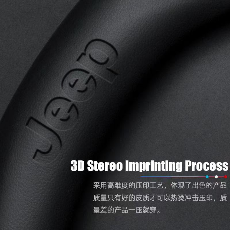DAIFFT1 Car Steering Wheel Cover Anti-slip Napa Leather Steering Covers For Jeep Grand Cherokee Wrangler JK Gladiator Compass Renegade