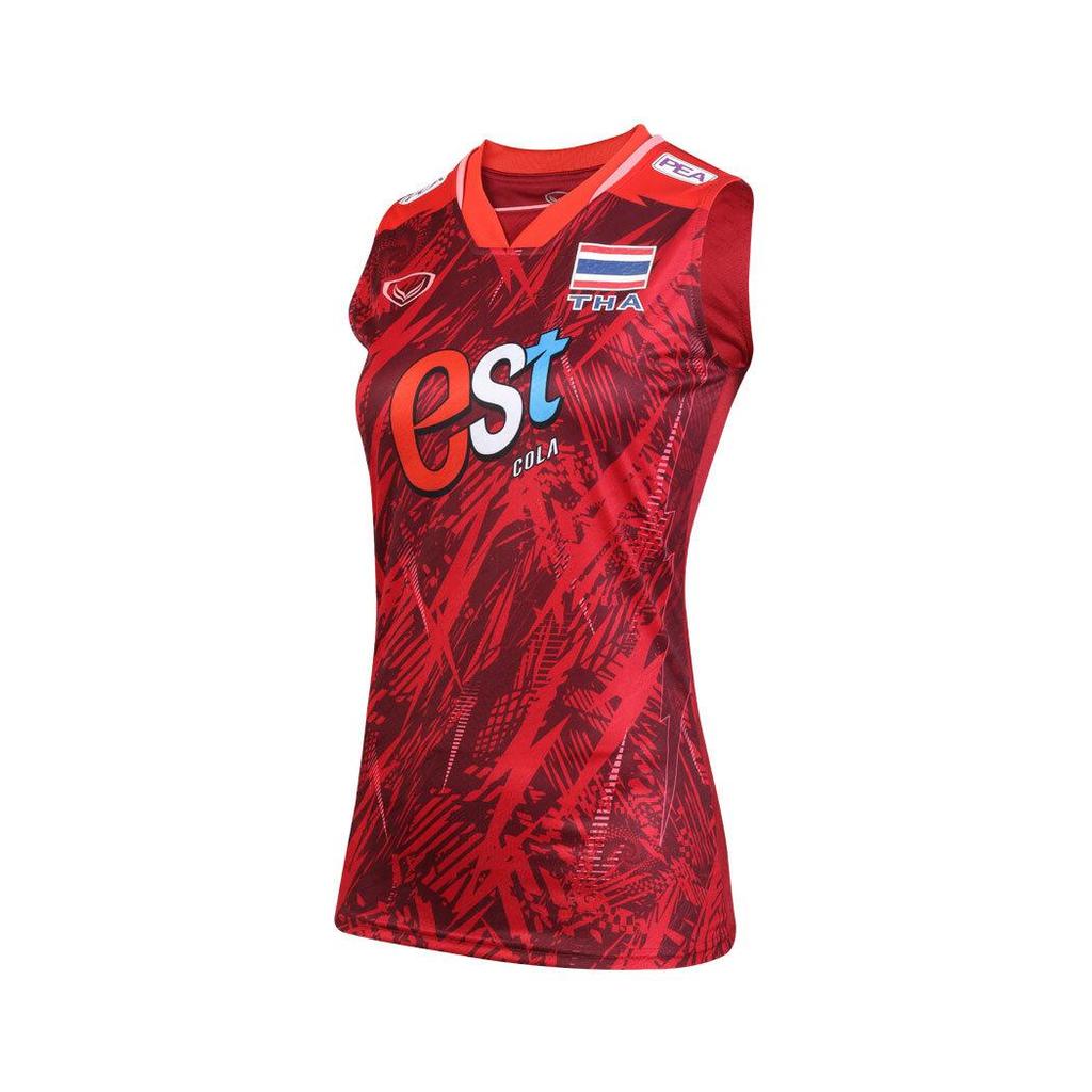 Волейбольная женская национальная майка без рукавов 2023, спонсор, антибактериальная, Grand Sport, Таиланд