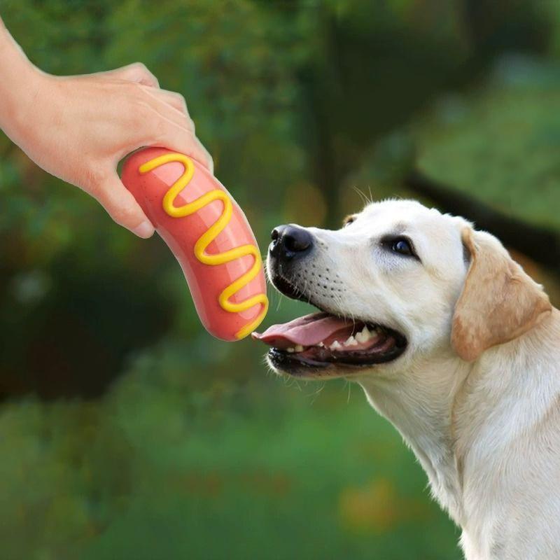 Игрушки для собак TPR Игрушки-пищалки для собак, устойчивые к укусам Эластичные игрушки в форме сосиски для обучения чистке зубов у собак Интерактивные игрушки Товары для животных
