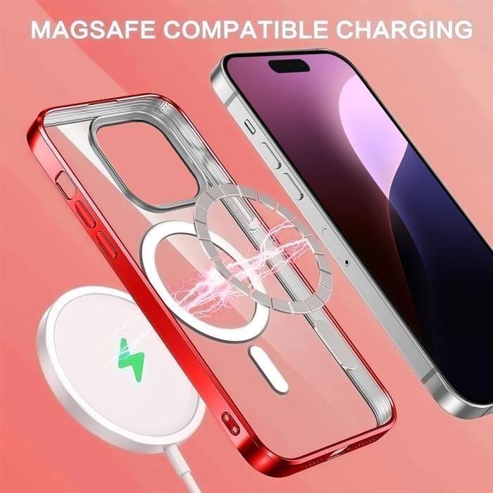 Coque de protection - pour iPhone - 16 Pro - Antichoc - Transparent - Cercle magnétique intégré
