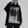 Demon Print Long Sleeve T-shirt Women High Street Crew Neck Cotton Tee Streetwear Loose Casual T-Shirt Women Plus Top