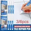 3/6pcs Waterproof White Wall Tile Marker Pen Grout Restorer Gap Repair for Bathroom Floor Seam Paint Filling Construction Tools