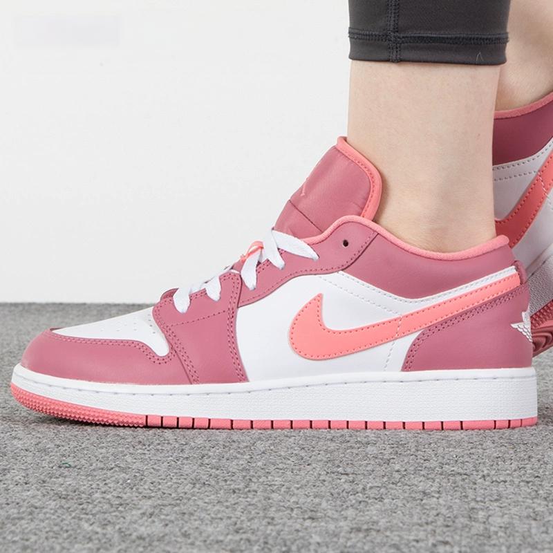 Детские кроссовки Air Jordan 1 Low GS Desert Berry Pink Coral-Chalk White 553560-616