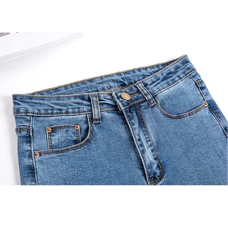 Новые корейские модные женские джинсы с высокой талией, эластичные обтягивающие тонкие повседневные простые джинсовые брюки-карандаш, женские весенне-осенние женские брюки, одежда 2951