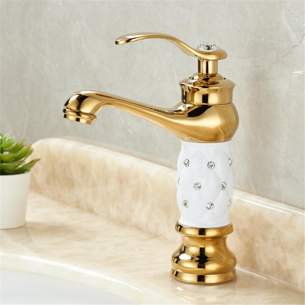 Tuqiu смеситель для ванной комнаты латунный золотой белый смеситель для раковины холодной и горячей воды кран для раковины настенный черный розово-золотой кран