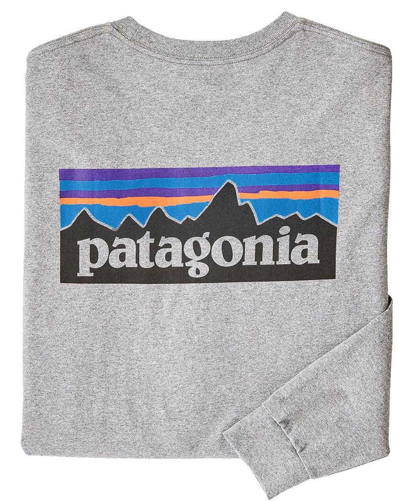 Мужская футболка с длинным рукавом Patagonia, обычного кроя, серая, размер L, меланжевая, [Б/У]