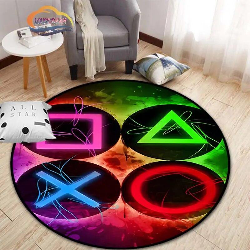 3D игровой контроллер круглый ковер, коврик для гостиной, спальни, детской комнаты, круговая игровая декорация подарок