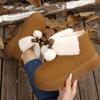 New Snow Boots Women's Winter Fur Integrated Height Increase Waterproof Cute Plush Thickened Hairball Short Boots