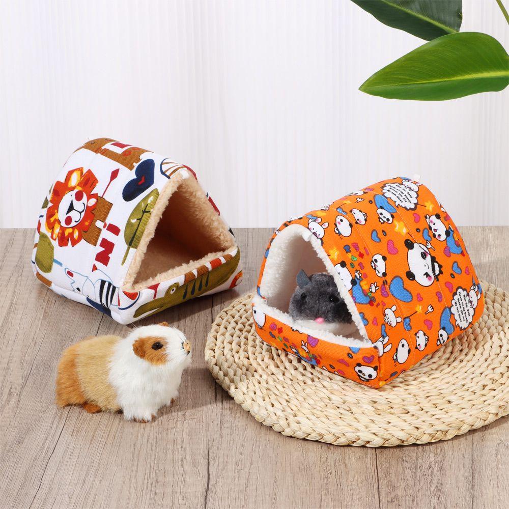 Comfortable Winter Semi-closed Warm Mat Guinea Pig Nest Hamster House Small Animal Sleeping Bed
