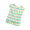 Spring and autumn thin color striped Korean ins style dog general clothing teddy bear knitted fungus edge skirt