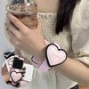 Cover Fashion Korean Pink Brown Black Edge Love Heart Phone Case with Wrist Strap Galaxy Z Flip 6 Z Flip5 Zflip7 Back Cover