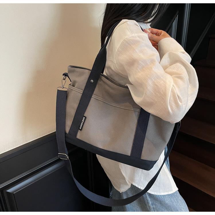 Холщовая сумка женская большой вместимости 2025 новая летняя универсальная сумка-мессенджер повседневная портативная студенческая сумка-тоут