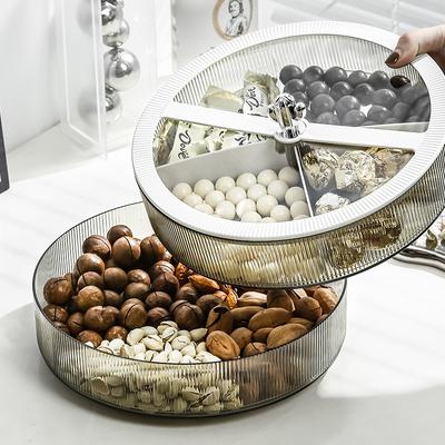 Пластиковая Легкая Роскошная Герметичная Коробка для Хранения Сухофруктов и Закусок на Новый Год, для Дома, Гостиной, Кофейного столика, Высококлассная Фруктовница