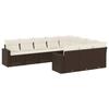 VidaXL Salon de Jardin avec Coussins 10 pcs, Canapés de Terrasse, Ensemble de Meubles de Patio, Mobilier d'Extérieur, Marron 3251830