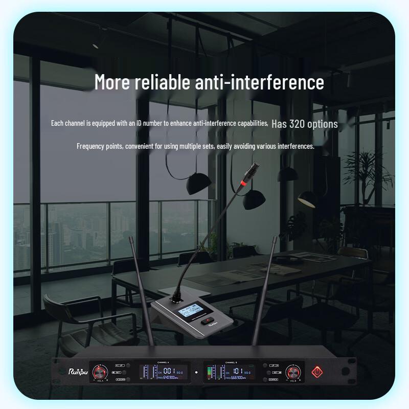 Runpu RP-SU28D Wireless UHF Gooseneck Conference Microphone System (CN version)