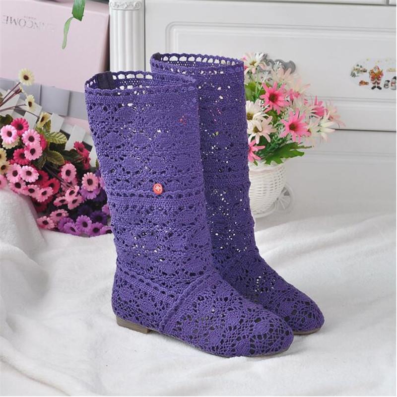 2025 полые ботинки обувь дышащая вязаная сетка модные с высоким голенищем летние женские ботинки с высоким голенищем женская обувь 11 цветов