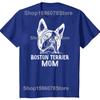 Funny Boston Terrier Mom Unisex Pure Cotton Streetwear T-Shirt Humor Tee Loose Fit Clothing for Men and Women Short Sleeve